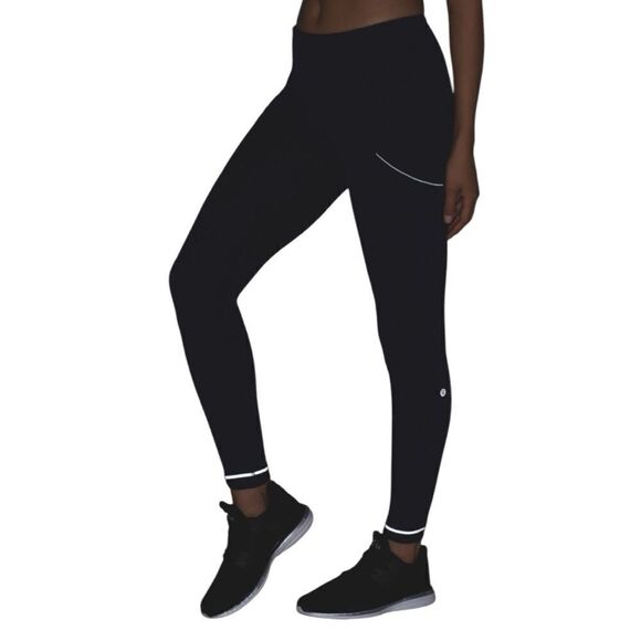 Lululemon Fresh Tracks Tight Hero Blue Compression Leggings With Pockets, Size 6 - Picture 5 of 10